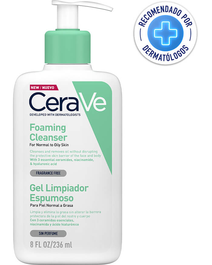 CeraVe Gel limpiador facial espumoso, 3 unidades de 473 ml, hidratante, de  uso diario : : Belleza